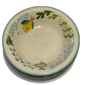 3 Cereal Sauce Bowls - Barrier Reef By Studio Nova Ocean Fish Beach Dish Plate
